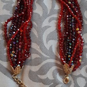 BEAUTIFUL RED IRIDESCENT NECKLACE